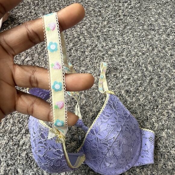 VTG 90s Y2K LEI Kawaii Coquette Cutesy Balconette Bra Sz 36B Mallcore Lace New - Picture 6 of 6